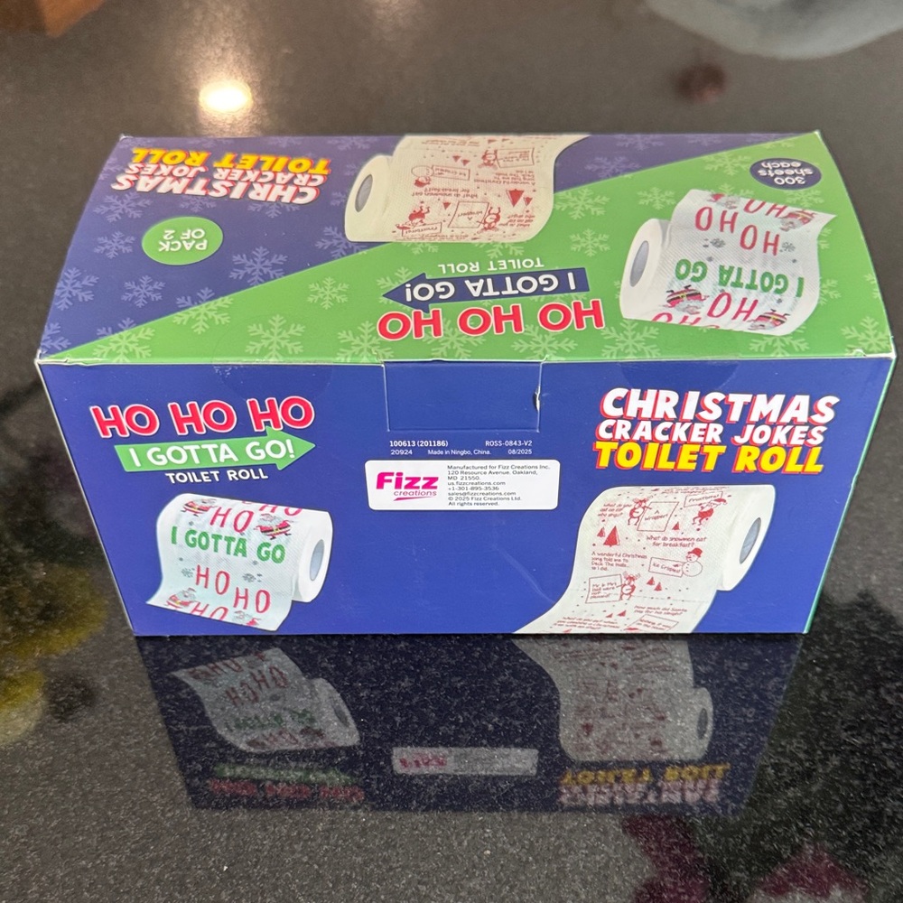 2 Rolls Fizz Christmas Cracker Jokes Toilet Paper